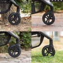 Load image into gallery viewer, All terrain tires for all surfaces with the Baby Trend Passport Seasons All-Terrain Stroller Travel System