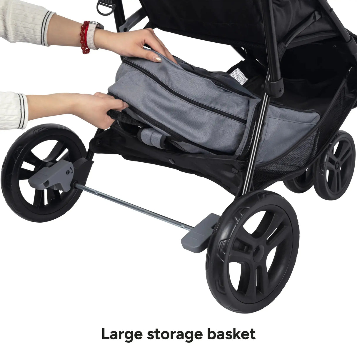 Baby Trend Venture 3-Wheel Stroller large storage basket
