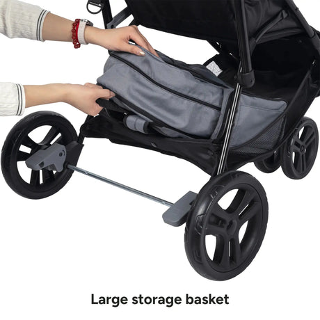 Baby Trend Venture 3-Wheel Stroller large storage basket