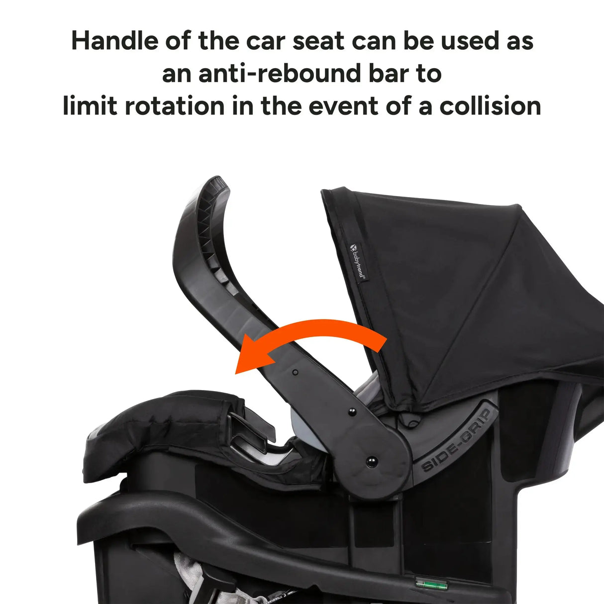 Baby Trend EZ-Lift Infant Car Seat handle can be used as an anti-rebound bar