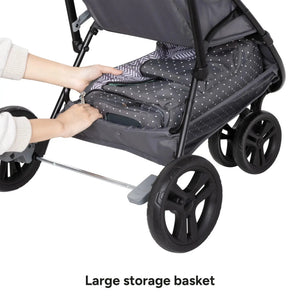 Baby Trend Venture 3-Wheel Stroller large storage basket