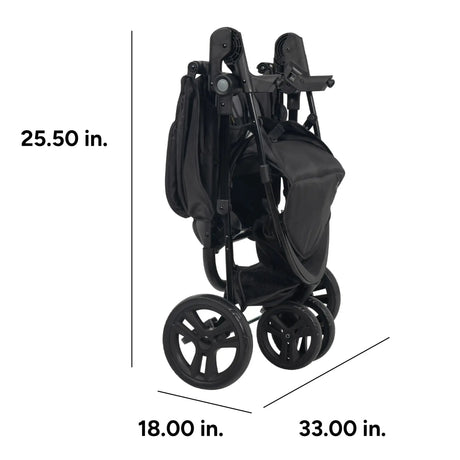 Baby Trend Venture 3-Wheel Stroller easy compact fold dimensions