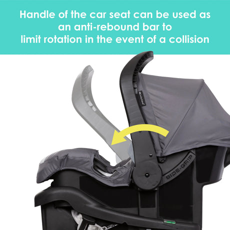 Baby Trend EZ-Lift Infant Car Seat handle can be used as an anti-rebound bar