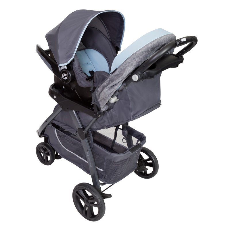 Baby Trend Skyline 35 Stroller Travel System with the Ally 35 Infant Car Seat on the stroller