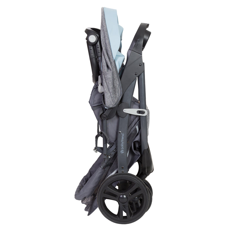 Compact fold of the Baby Trend Skyline 35 Stroller Travel System