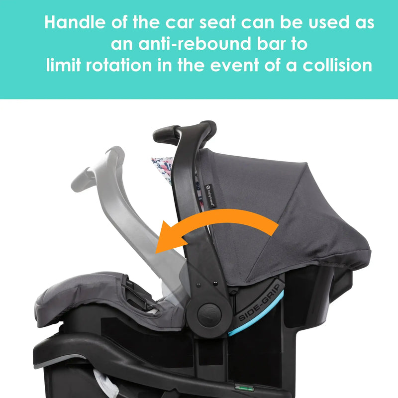 Baby Trend Secure-Lift Infant Car Seat handle of the car seat can be used as an anti rebound bar