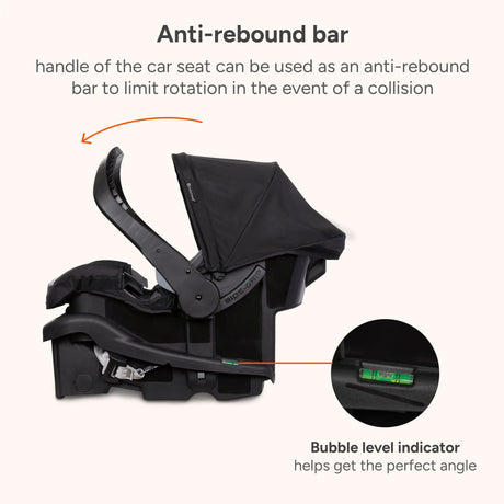 Baby Trend EZ-Lift Infant Car Seat handle can be used as an anti-rebound bar