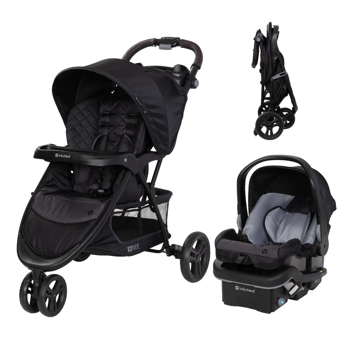 EZ Ride DLX Stroller Travel System with EZ-Lift PLUS Infant Car Seat in Dash Midnight