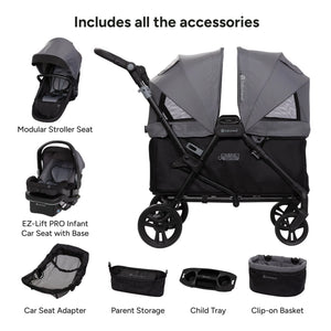 Journey All-in-One Stroller to Wagon Travel System with EZ-Lift™ PRO Infant Car Seat in Cosmic Black (Target Exclusive)