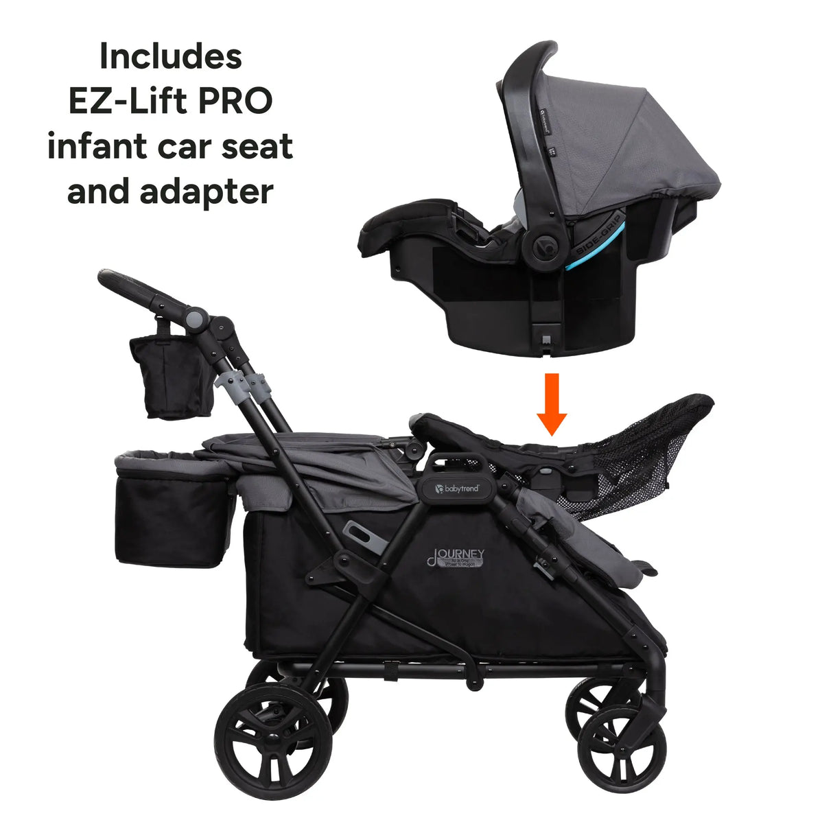 Journey All-in-One Stroller to Wagon Travel System with EZ-Lift™ PRO Infant Car Seat in Cosmic Black (Target Exclusive)