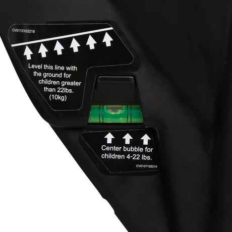 The bubble level indicator on the side of the Baby Trend Trooper Convertible Car Seat