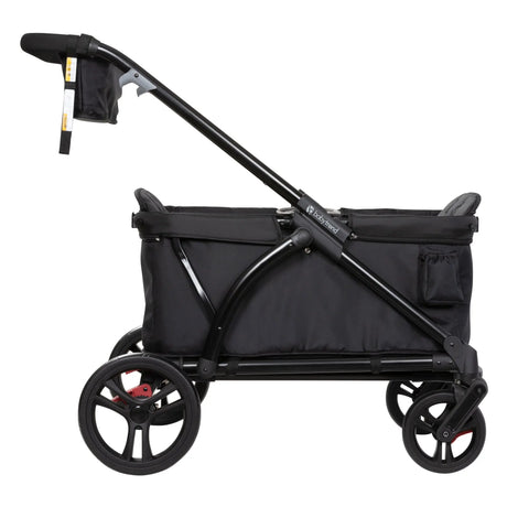 Side view of the Baby Trend Expedition 2-in-1 Stroller Wagon with no canopy attached