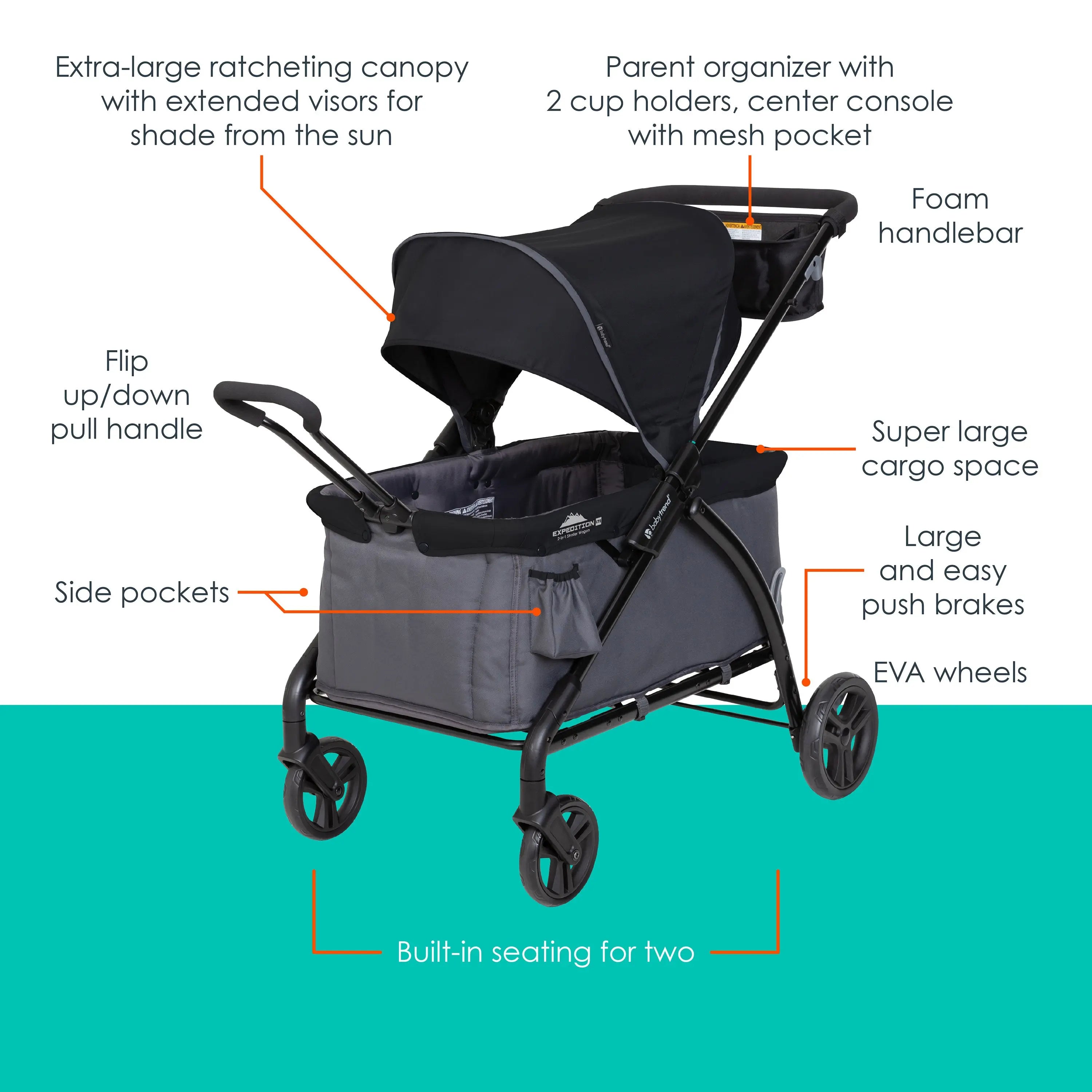 Expedition® LTE 2-in-1 Stroller Wagon in Gravity Black (Meijer Exclusive)