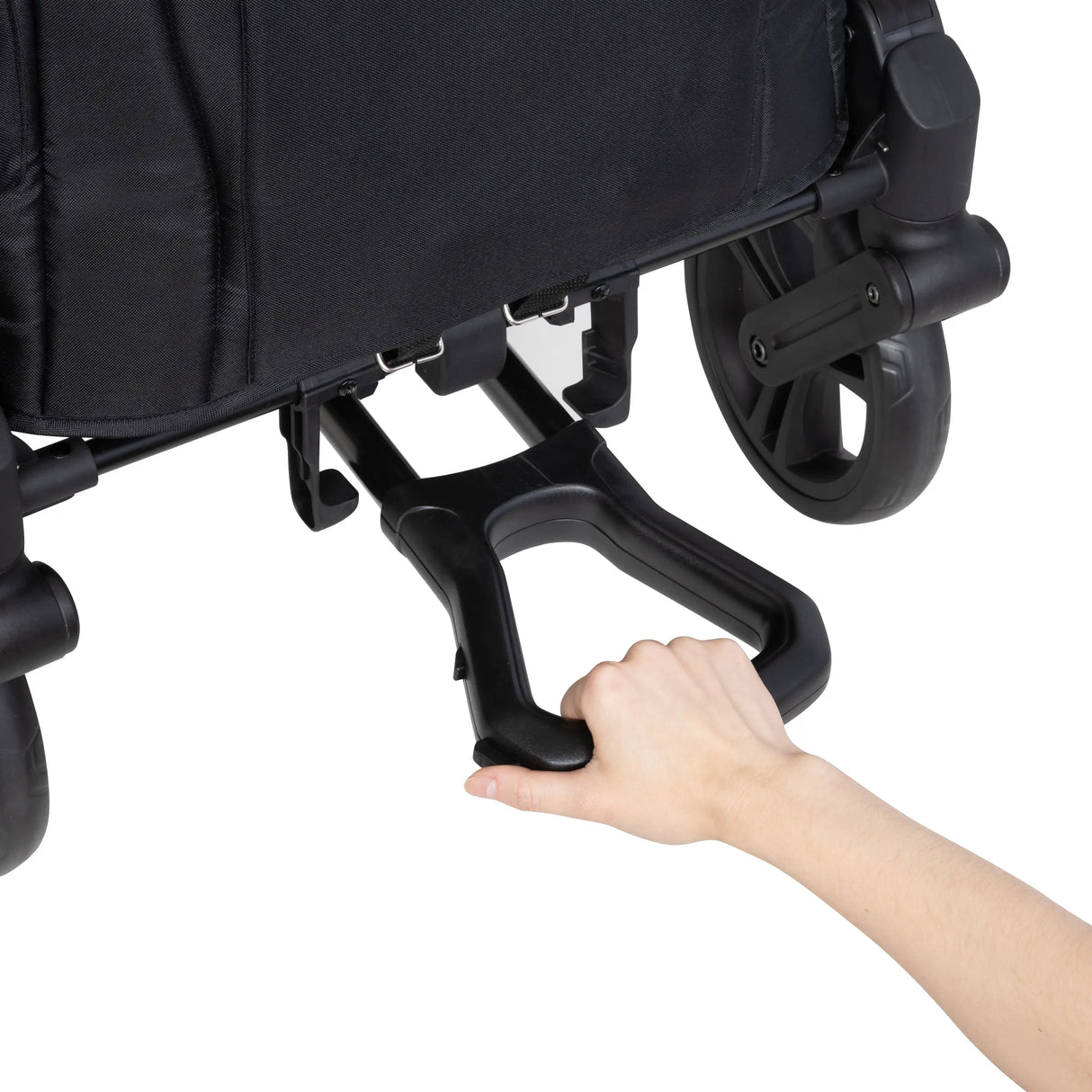 Hide away pull handle of the Baby Trend Navigator 2-in-1 Stroller Wagon
