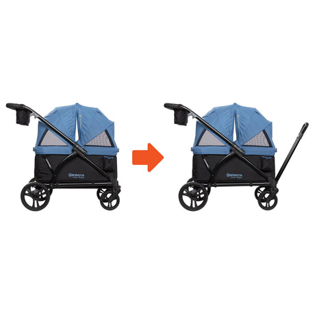 Hide away pull handle on the Baby Trend Navigator 2-in-1 Stroller Wagon