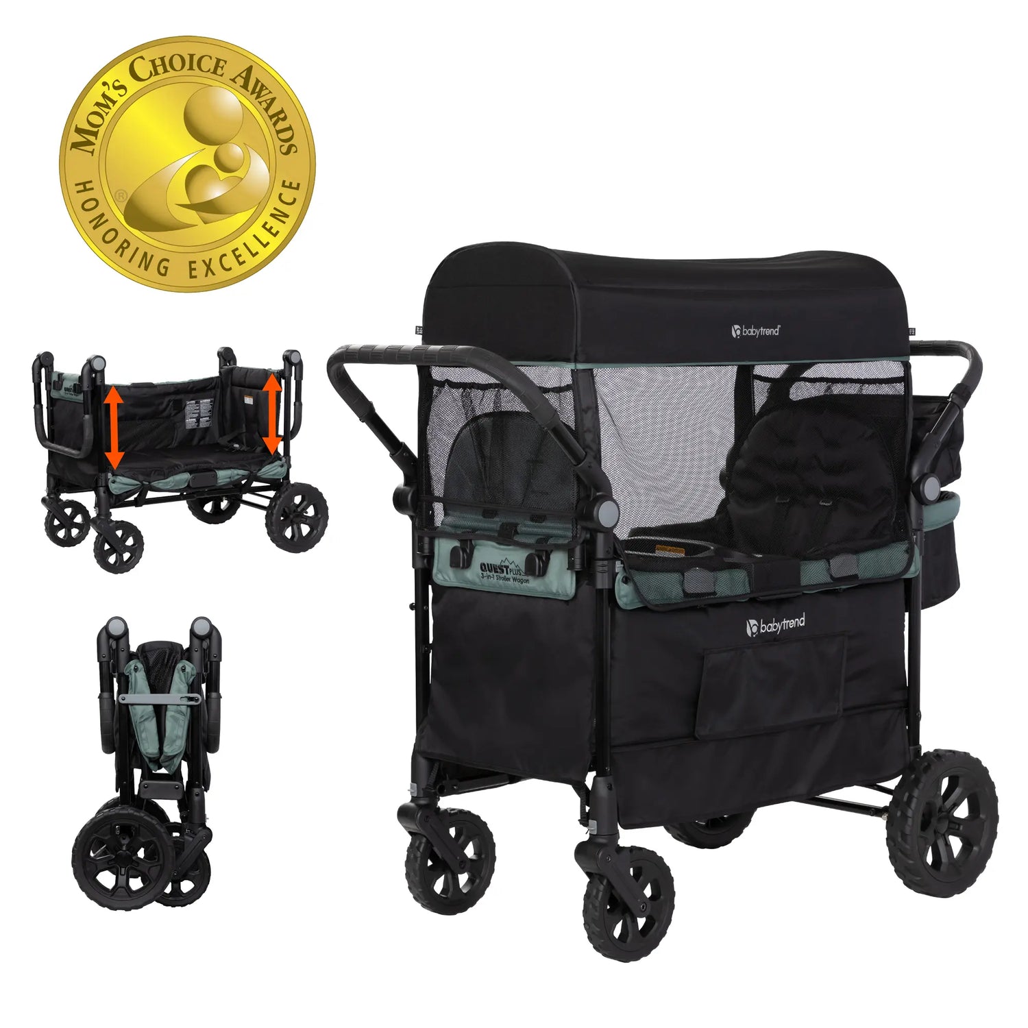 Baby Trend Quest PLUS 3-in-1 Stroller Wagon in Madrid Green