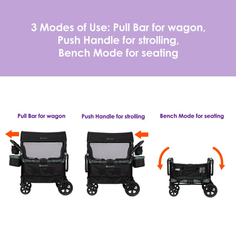 Quest PLUS 3-in-1 Stroller Wagon three modes of use