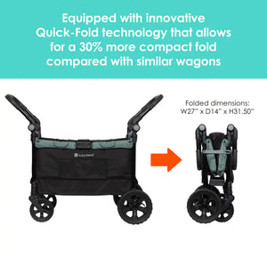 Quest PLUS 3-in-1 Stroller Wagon folded dimension