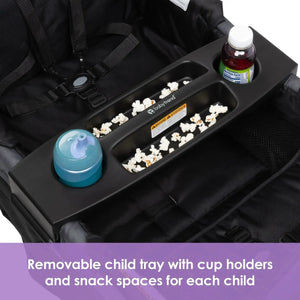 Baby Trend Quest 3-in-1 Stroller Wagon removable child tray with cup holders and snack spaces