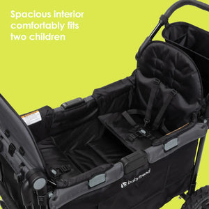 Baby Trend Quest 3-in-1 Stroller Wagon spacious interior comfortably fits two children 