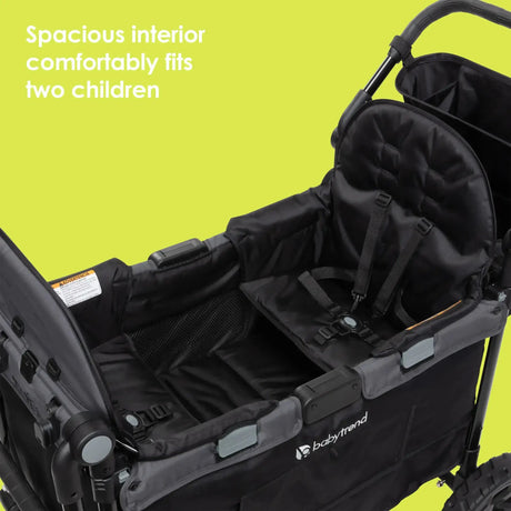 Baby Trend Quest 3-in-1 Stroller Wagon spacious interior comfortably fits two children 
