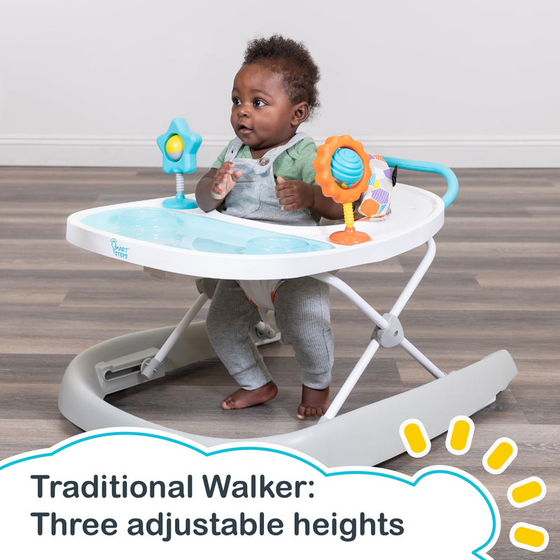 Traditional walker mode of the Smart Steps by Baby Trend Dine N’ Play 3-in-1 Feeding Walker