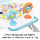 Load image into gallery viewer, Interchangeable stand toys attaches to the front or the back of the Smart Steps by Baby Trend Dine N’ Play 3-in-1 Feeding Walker
