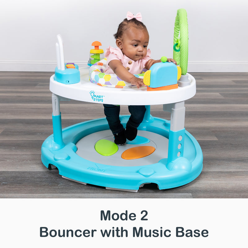 Bouncer with music base mode of the Smart Steps by Baby Trend Bounce N’ Dance 4-in-1 Activity Center Walker