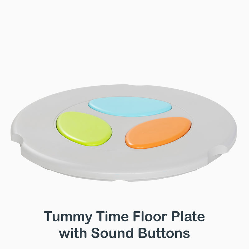 Tummy time floor pate with sound buttons mode of the Smart Steps by Baby Trend Bounce N’ Dance 4-in-1 Activity Center Walker