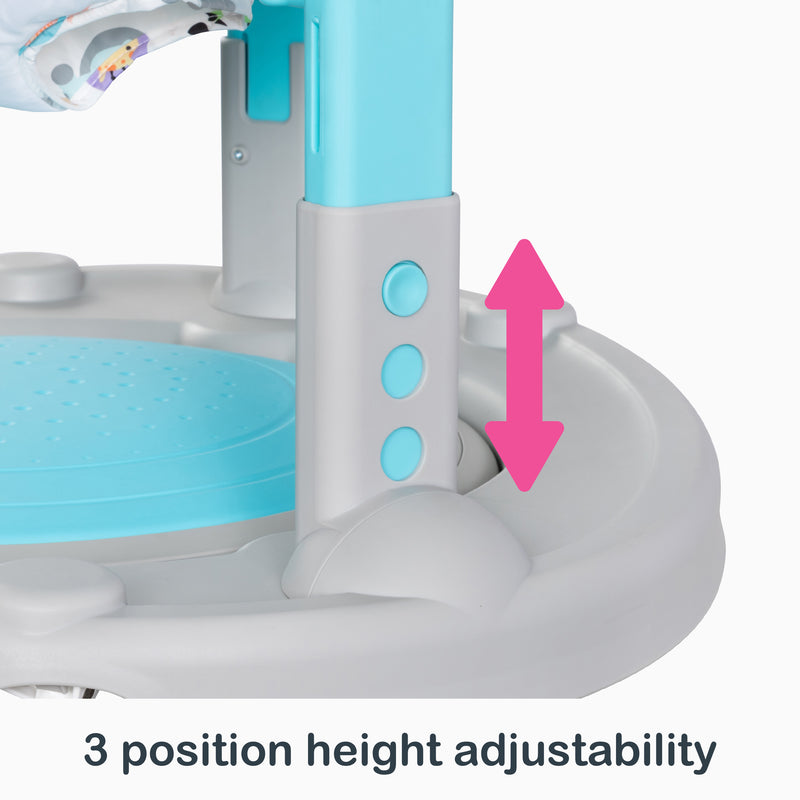 3 position height adjustability of the Smart Steps Bounce N' Glide 3-in-1 Activity Center Walker