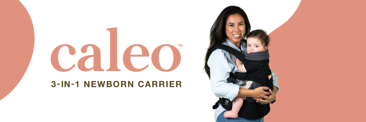 A mom carrying her child using the Baby Trend Caleo soft carrier