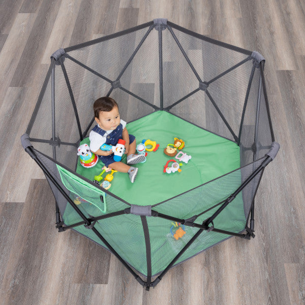 Top view of the Baby Trend Play Zone Pop-up Play Pen with a child inside