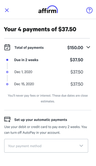 Make payments at affirm.com or in the Affirm app