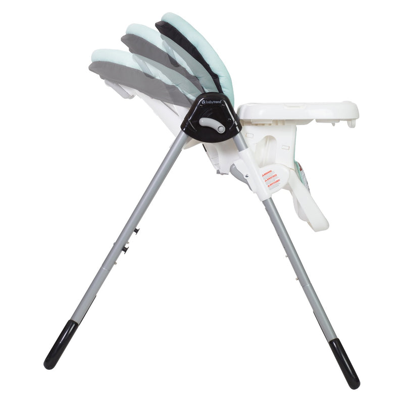 Multiple position reclining seat adjustment of the Baby Trend Sit-Right 3-in-1 High Chair