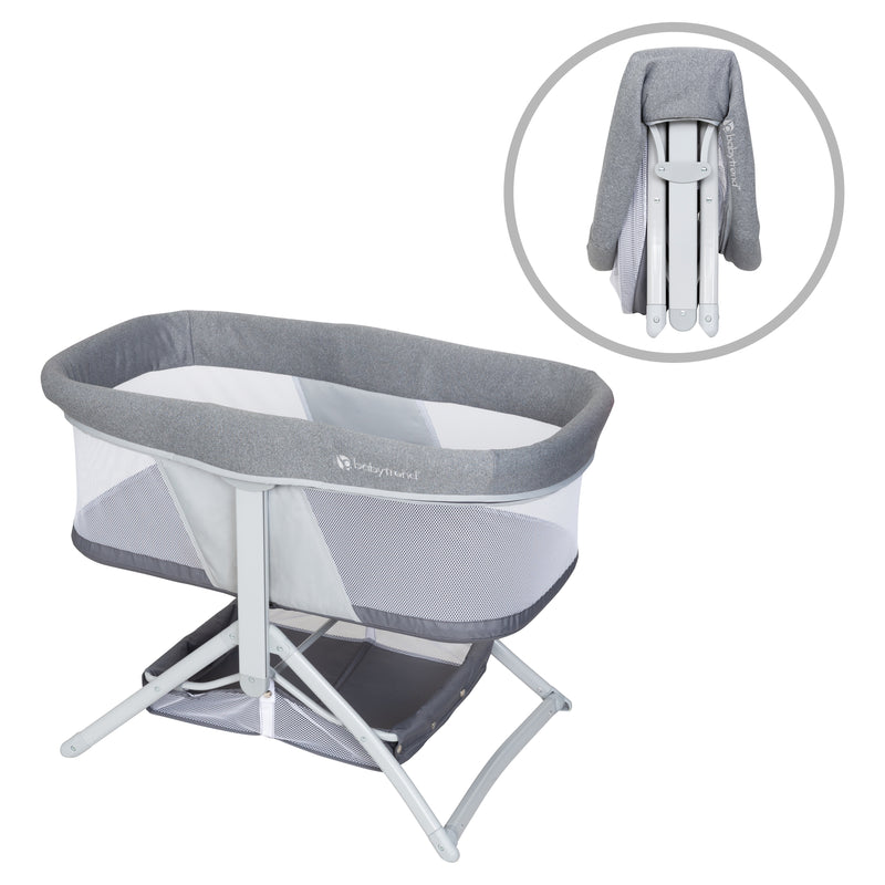 Baby Trend Quick-Fold 2-in-1 Rocking Bassinet | Shadow Stone Gray ...