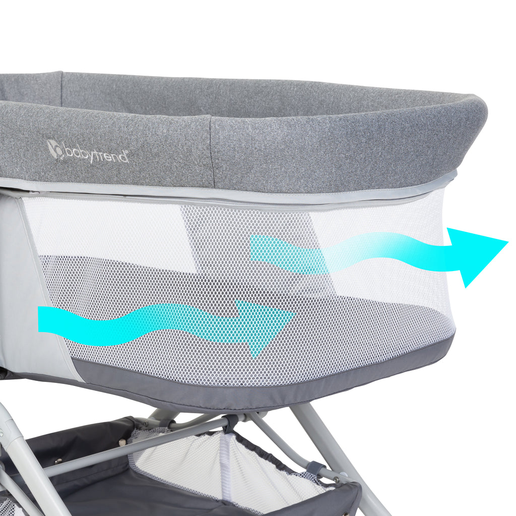 Baby Trend Quick-Fold 2-in-1 Rocking Bassinet | Shadow Stone Gray ...