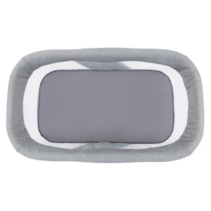 Baby Trend Quick-Fold 2-in-1 Rocking Bassinet in Shadow Stone Gray with padding