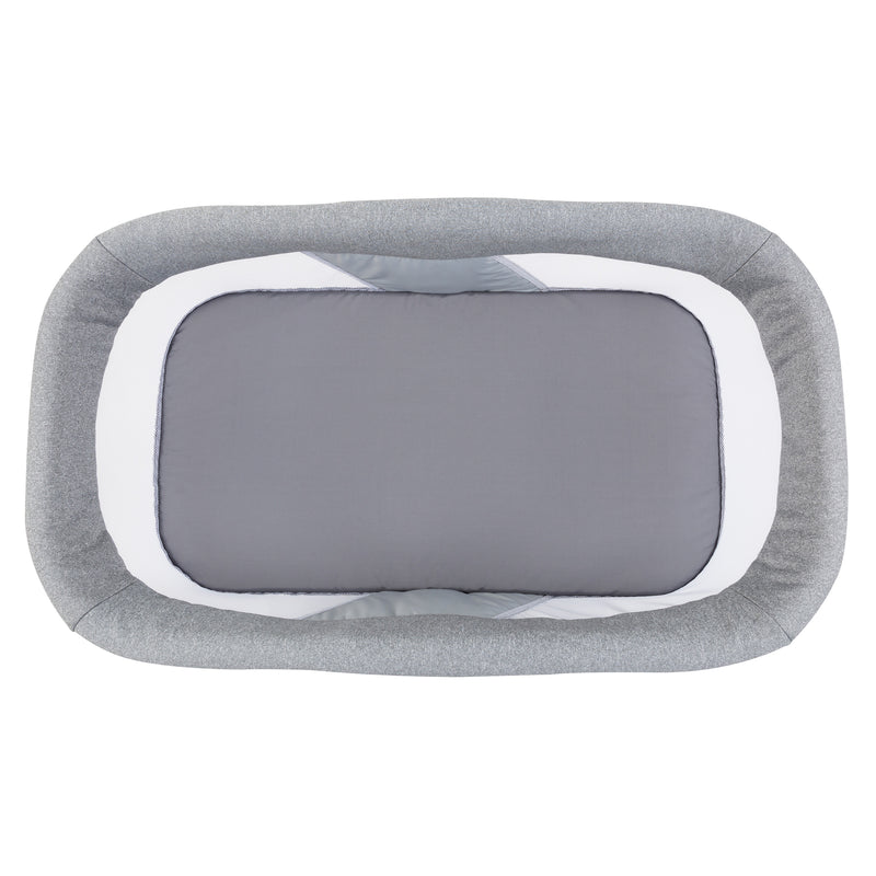 Baby Trend Quick-Fold 2-in-1 Rocking Bassinet in Shadow Stone Gray with padding