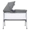 Baby Trend Lil Snooze Large Bassinet PLUS in Restful Grey color with canopy side view
