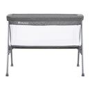 Load image into gallery viewer, Baby Trend Lil Snooze Large Bassinet PLUS in Restful Grey color side view without canopy