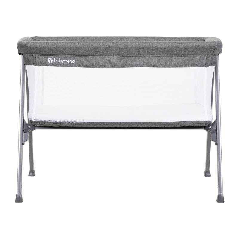 Baby Trend Lil Snooze Large Bassinet PLUS in Restful Grey color side view without canopy