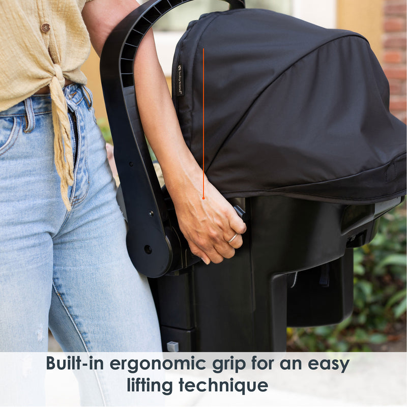 The built-in ergonomic grip for an easy lifting technique on the Baby Trend EZ-Lift 35 PLUS Infant Car Seat