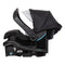 Side view with the handle rotated into anti-rebound bar position of the Baby Trend EZ-Lift PRO Infant Car Seat