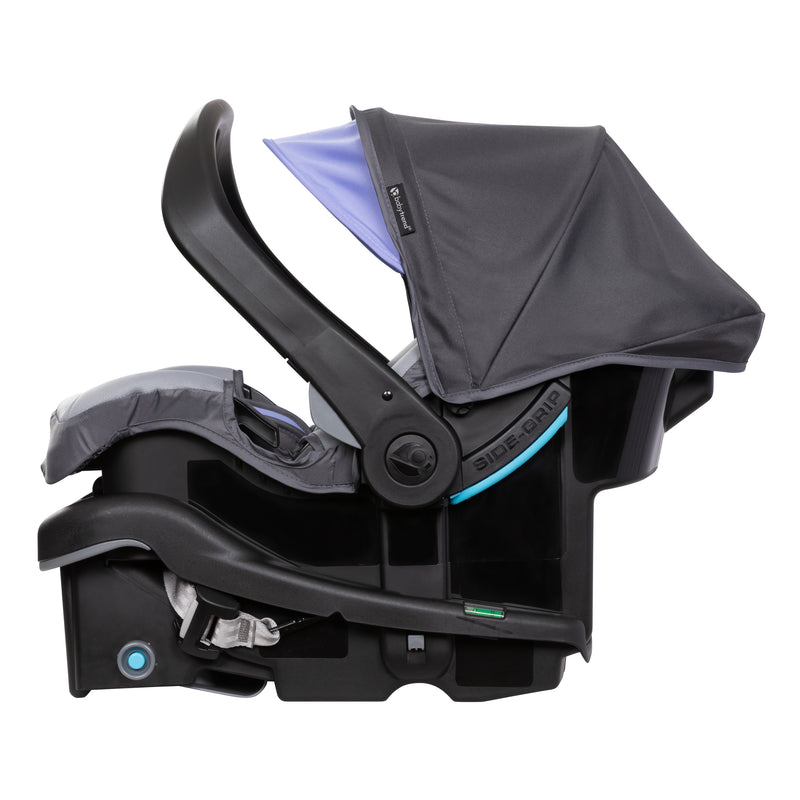 Side view with the handle rotated into anti-rebound bar position of the Baby Trend EZ-Lift 35 PRO Infant Car Seat