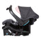 Side view of the Baby Trend Secure-Lift 35 Infant Car Seat with handle rotated in the anti-rebound bar position