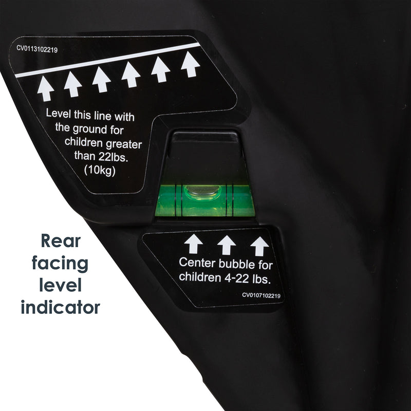 Rear facing level indicator on the Baby Trend Trooper 3-in-1 Convertible Car Seat