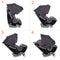 Side views of the different child seating positions from the Baby Trend Cover Me 4-in-1 Convertible Car Seat