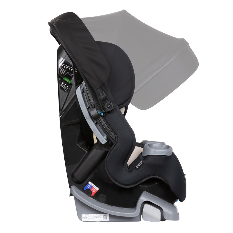 Adjustable canopy on the Baby Trend Cover Me 4-in-1 Convertible Car Seat