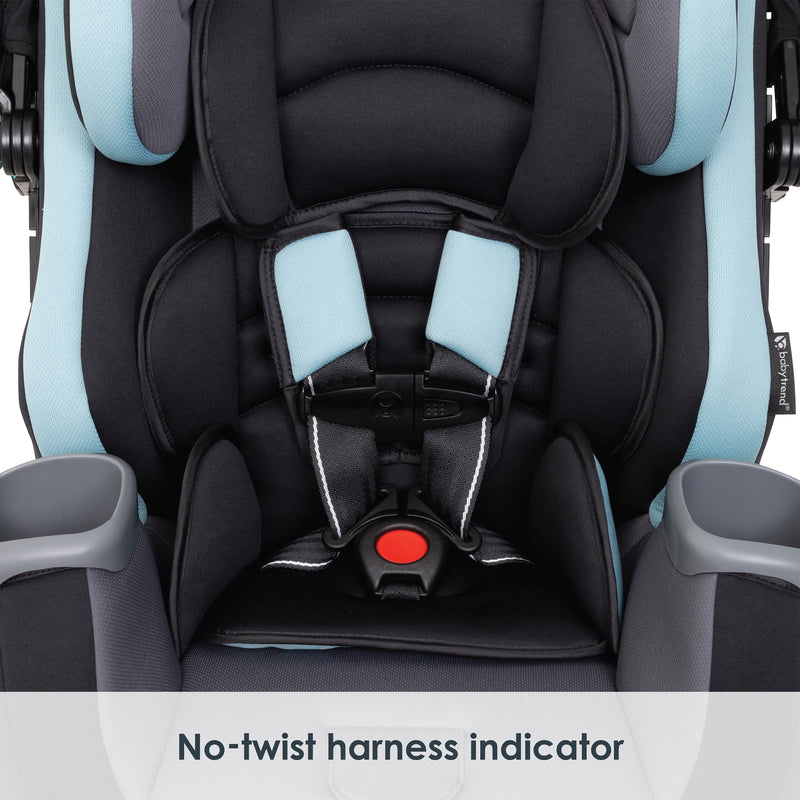 Baby Trend Cover Me 4-in-1 Convertible Car Seat in Desert Blue no twist harness indicator