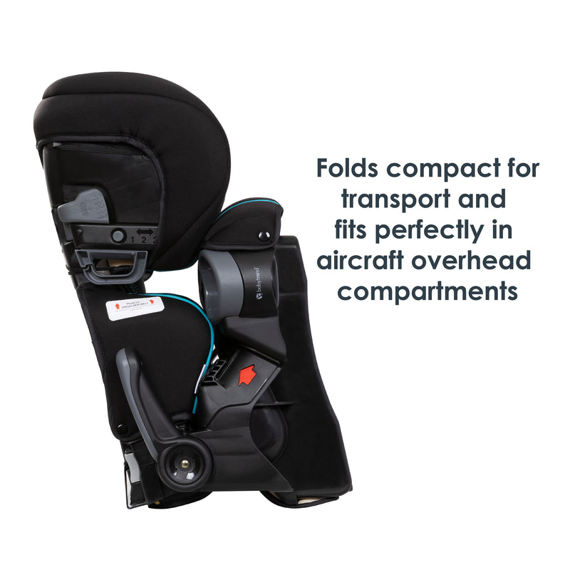 Baby Trend PROtect 2-in-1 Folding Booster Car Seat folds compact for transport and  fits perfectly in  aircraft overhead  compartments